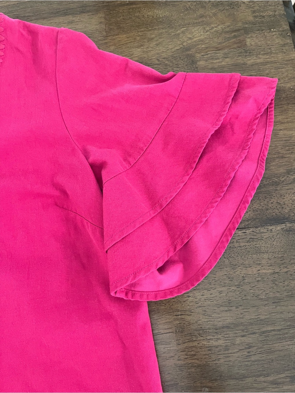 TOMMY BAHAMA WOMENS Dress LANAILETTE FLUTTER Sleeves PINK PAPAYA POCKETS Large - Picture 4 of 8
